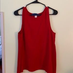 Red Scallop Open Back Tank Top